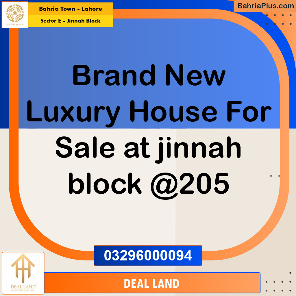 5 Marla Residential House for Sale in Sector E - Jinnah Block -  Bahria Town, Lahore - (BP-282371)