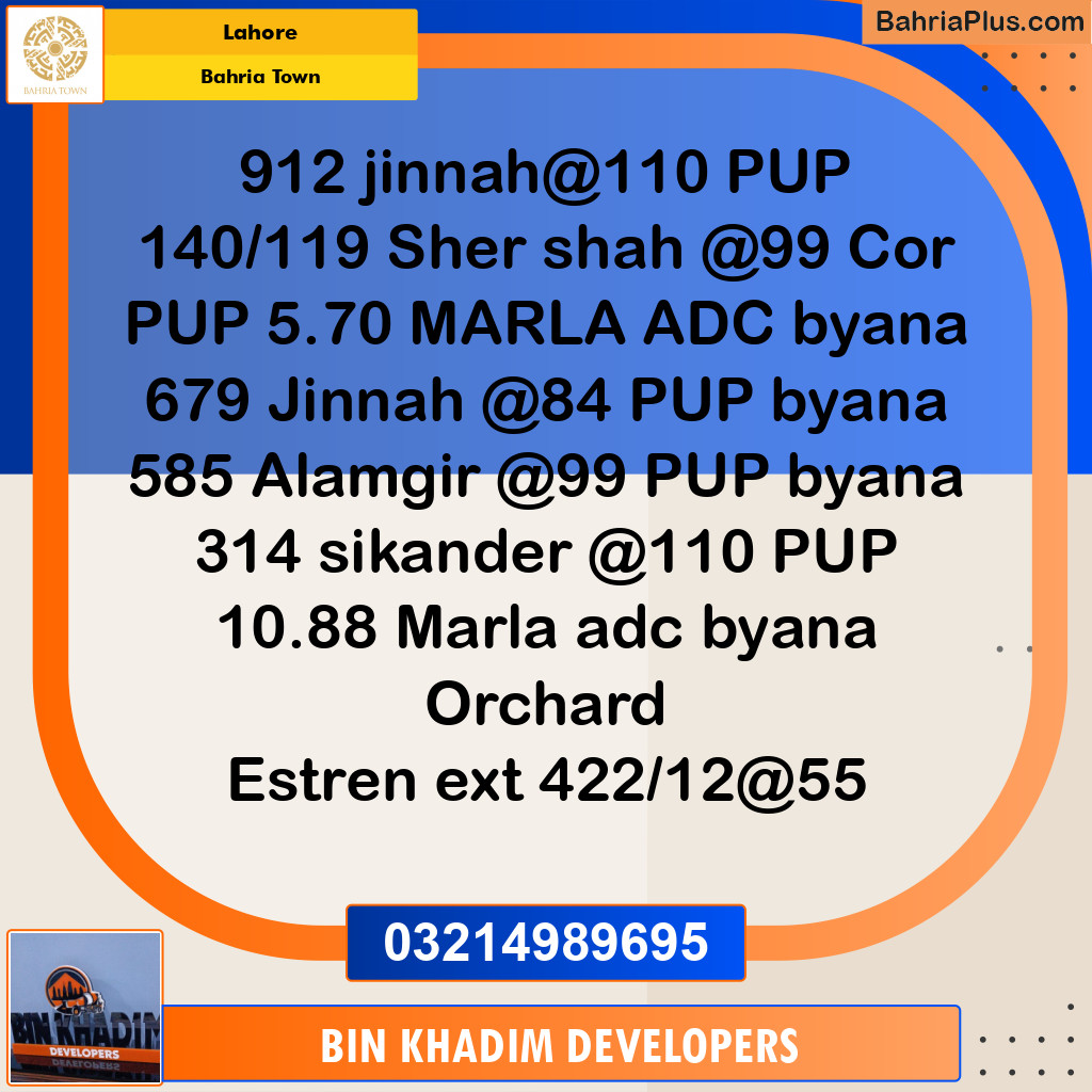 Residential Plot for Sale in Bahria Town, Lahore - (BP-282381)