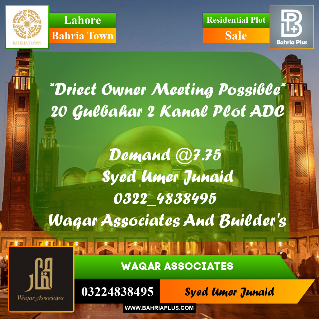 Residential Plot for Sale in Bahria Town, Lahore - (BP-282386)