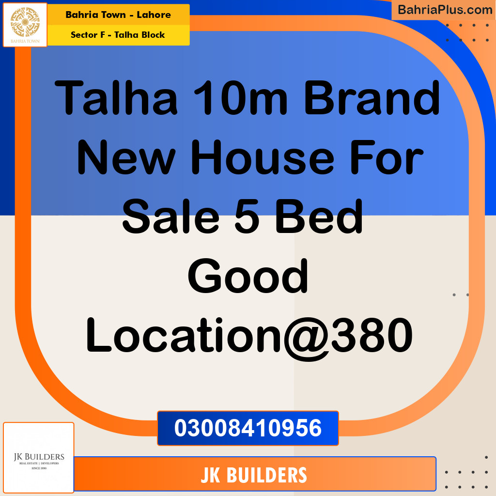 10 Marla Residential House for Sale in Sector F - Talha Block -  Bahria Town, Lahore - (BP-282401)