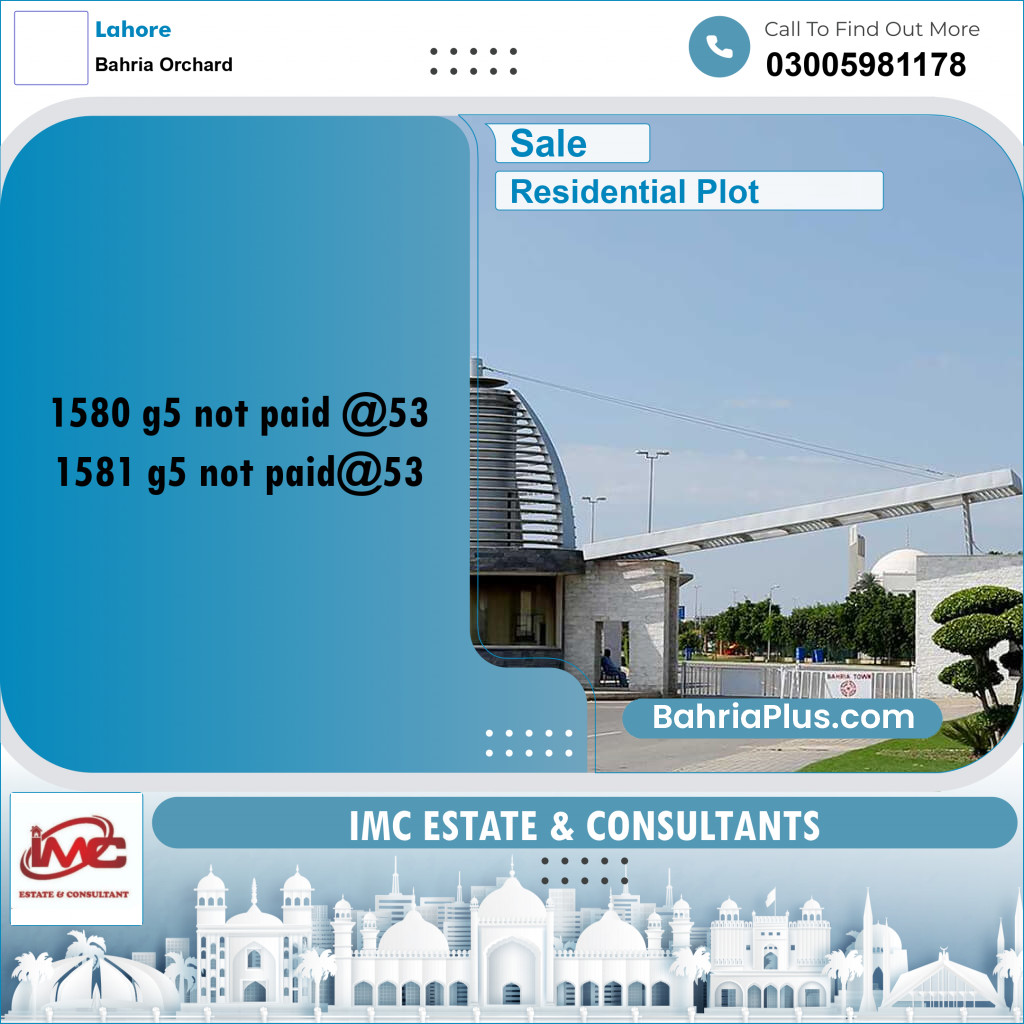 Residential Plot for Sale in Bahria Orchard, Lahore - (BP-282416)