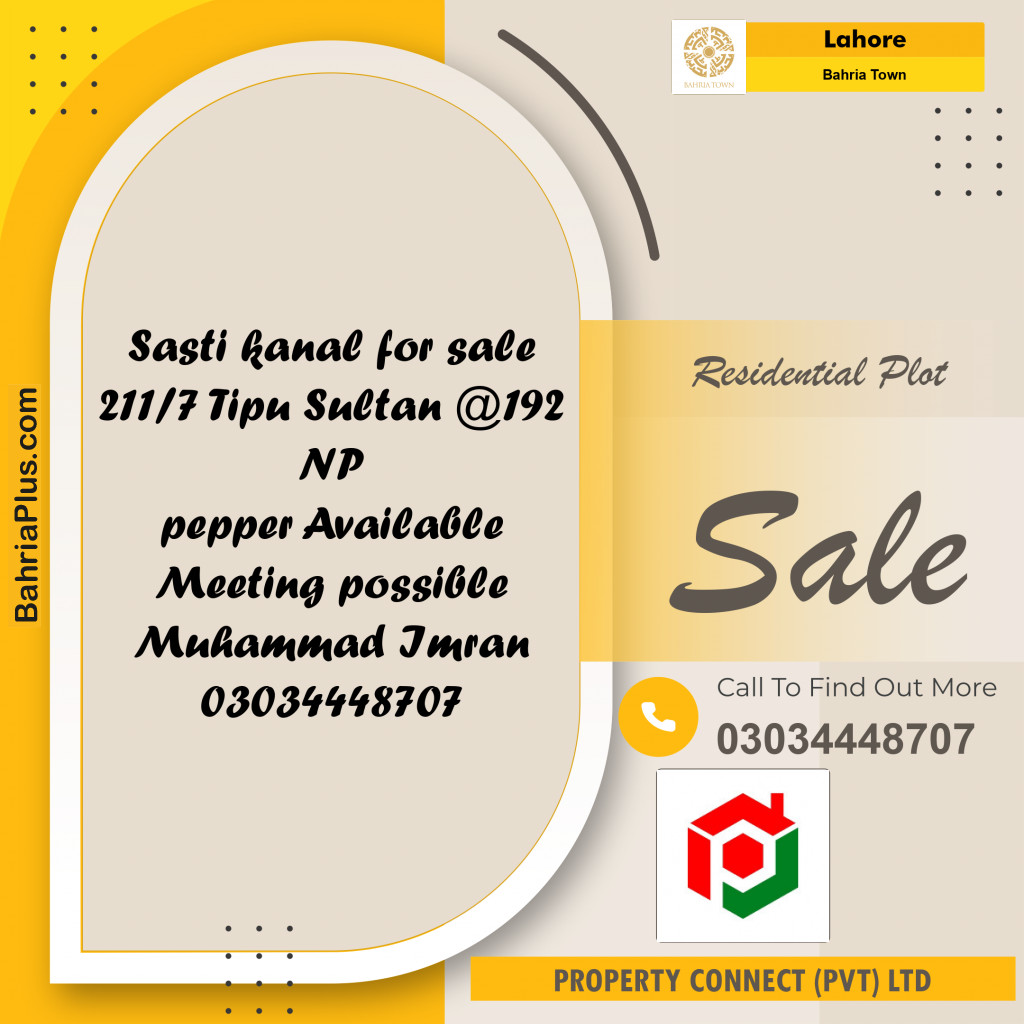 Residential Plot for Sale in Bahria Town, Lahore - (BP-282426)