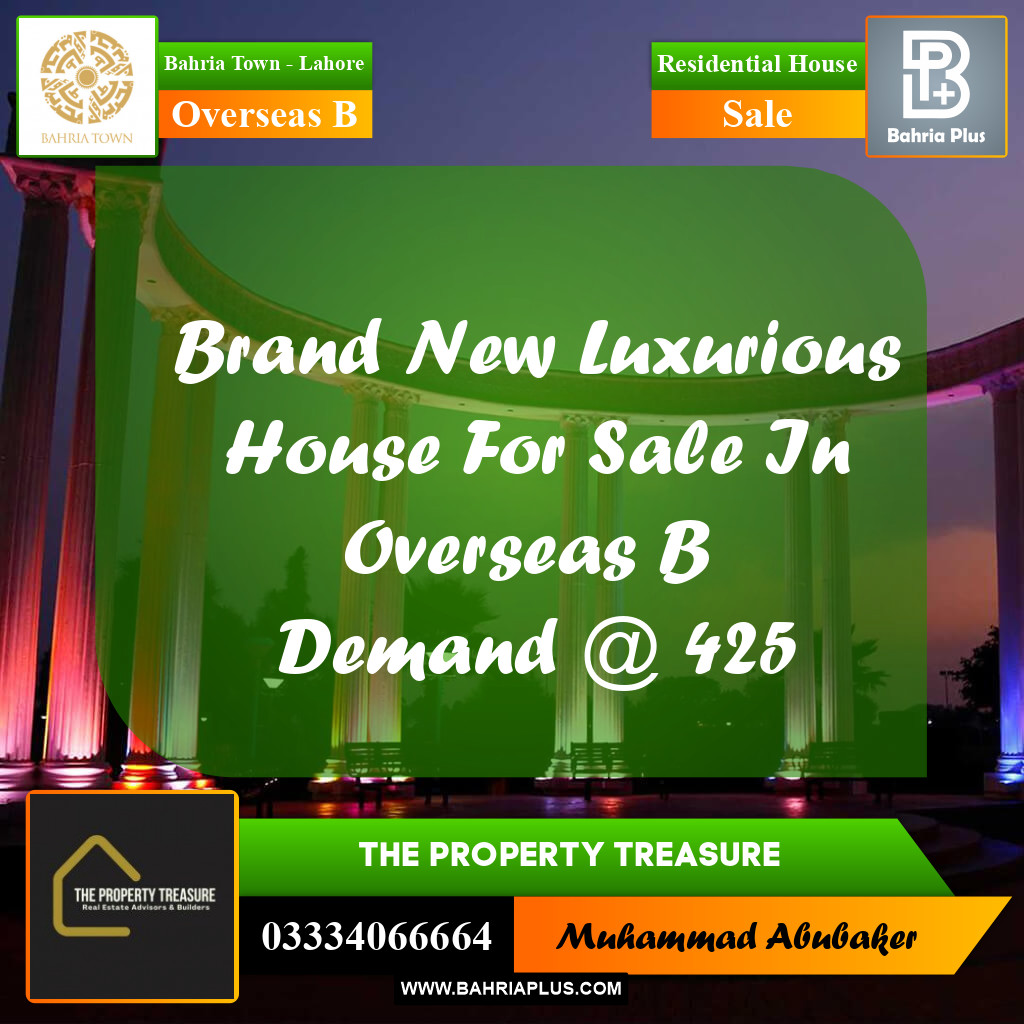 10 Marla Residential House for Sale in Overseas B -  Bahria Town, Lahore - (BP-282456)