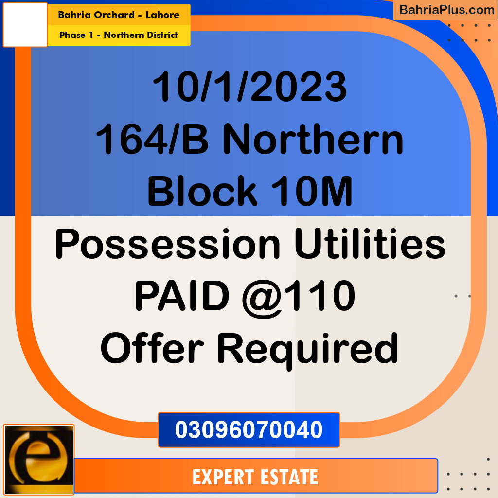 10 Marla Residential Plot for Sale in Phase 1 - Northern District -  Bahria Orchard, Lahore - (BP-282614)