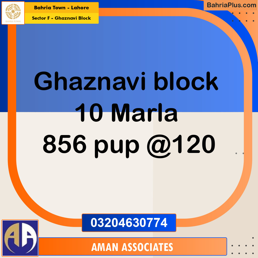 10 Marla Residential Plot for Sale in Sector F - Ghaznavi Block -  Bahria Town, Lahore - (BP-282615)