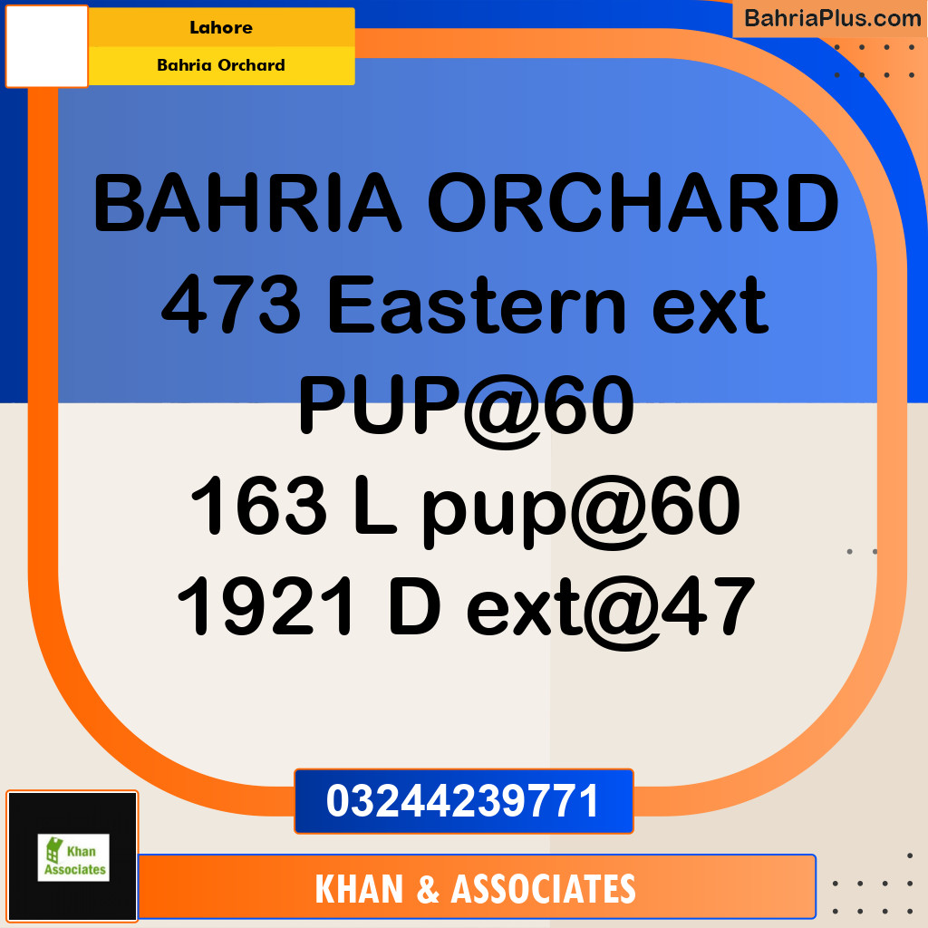 Residential Plot for Sale in Bahria Orchard, Lahore - (BP-282638)