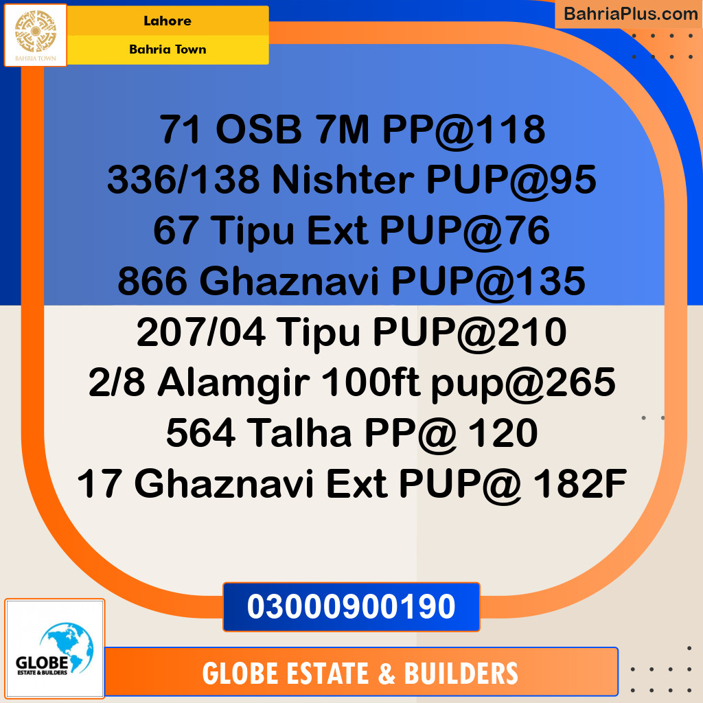 Residential Plot for Sale in Bahria Town, Lahore - (BP-282647)