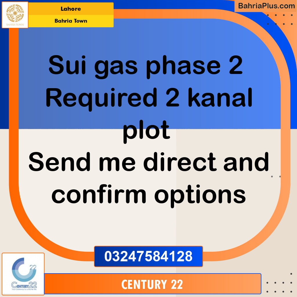 20 Marla Residential Plot for Sale in Bahria Town, Lahore - (BP-282678)