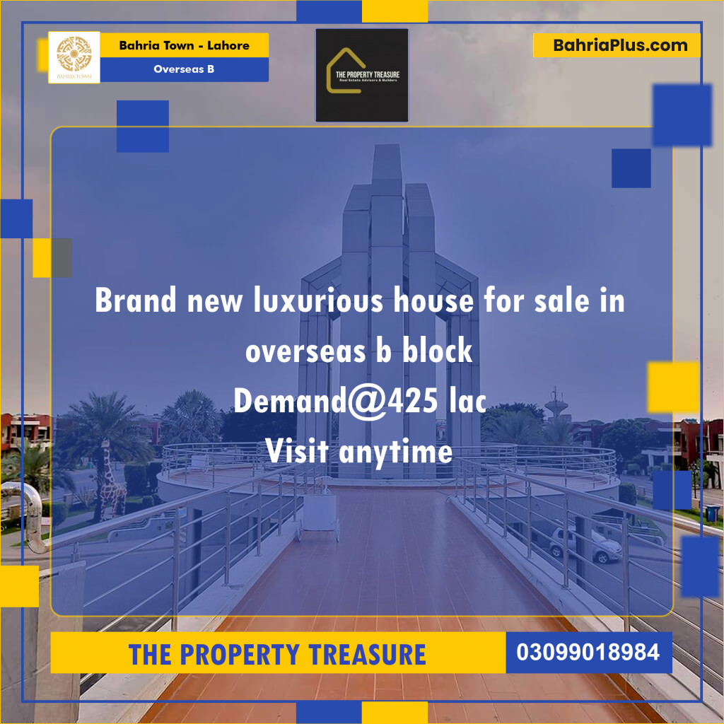10 Marla Residential House for Sale in Overseas B -  Bahria Town, Lahore - (BP-282706)