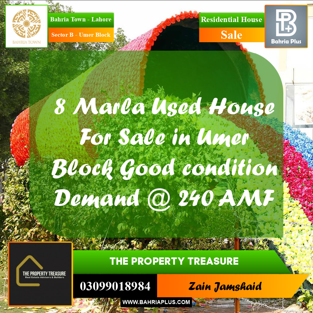 8 Marla Residential House for Sale in Sector B - Umer Block -  Bahria Town, Lahore - (BP-282722)