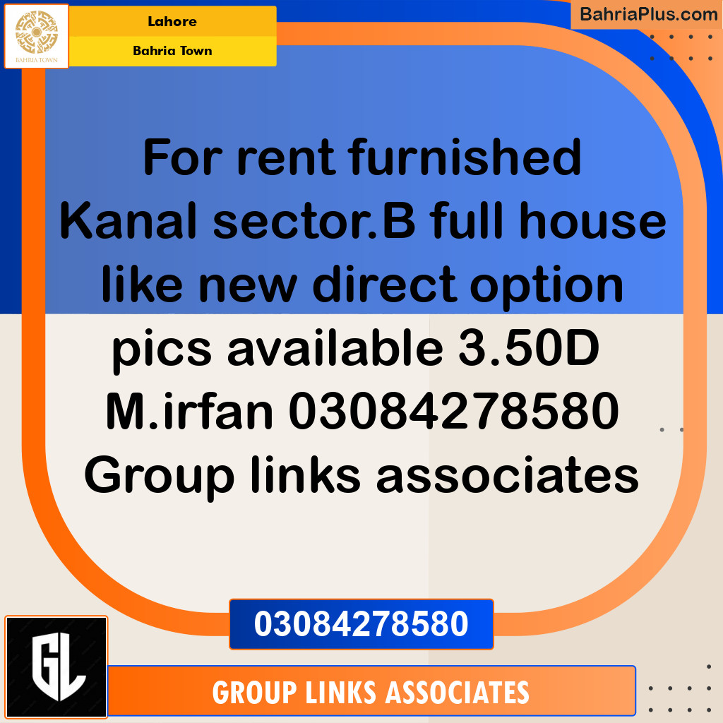 Residential House for Rent in Bahria Town, Lahore - (BP-282803)