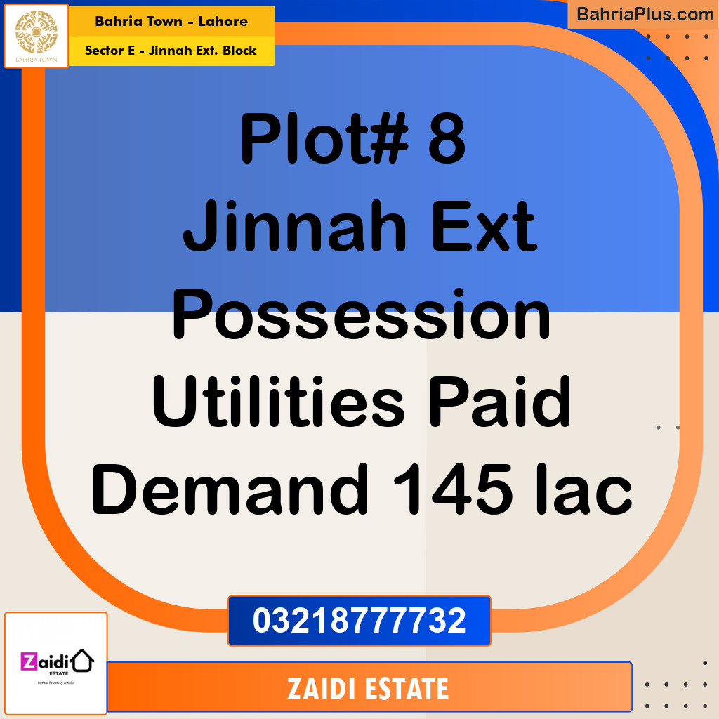 10 Marla Residential Plot for Sale in Sector E - Jinnah Ext. Block -  Bahria Town, Lahore - (BP-282830)