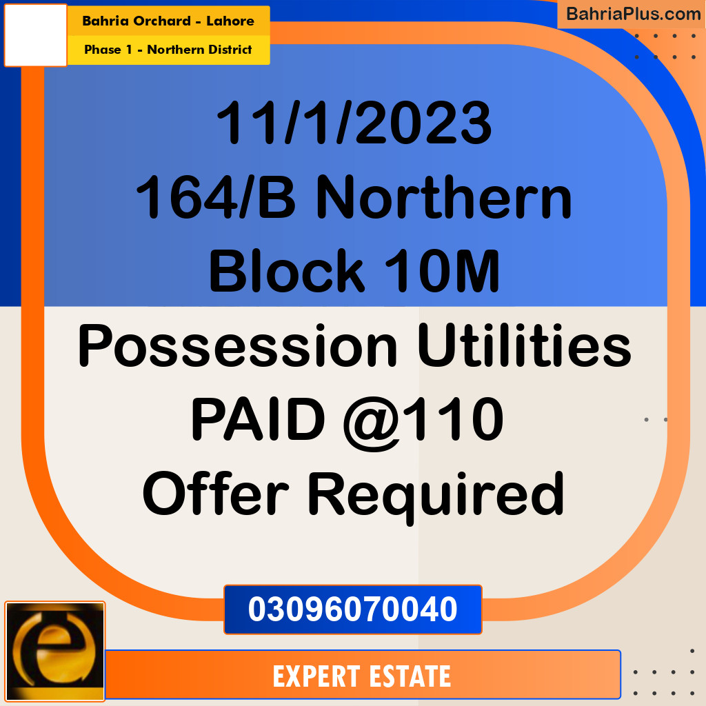 10 Marla Residential Plot for Sale in Phase 1 - Northern District -  Bahria Orchard, Lahore - (BP-282871)