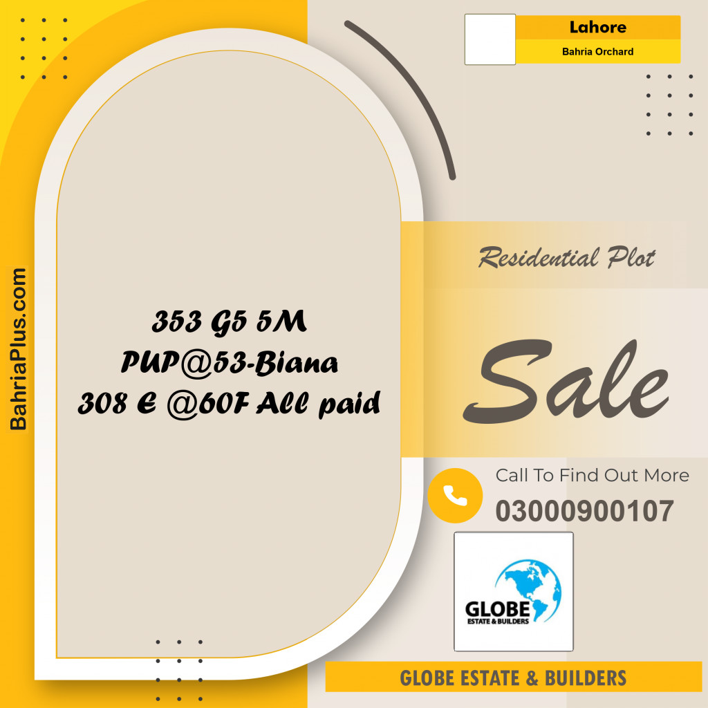 Residential Plot for Sale in Bahria Orchard, Lahore - (BP-282912)