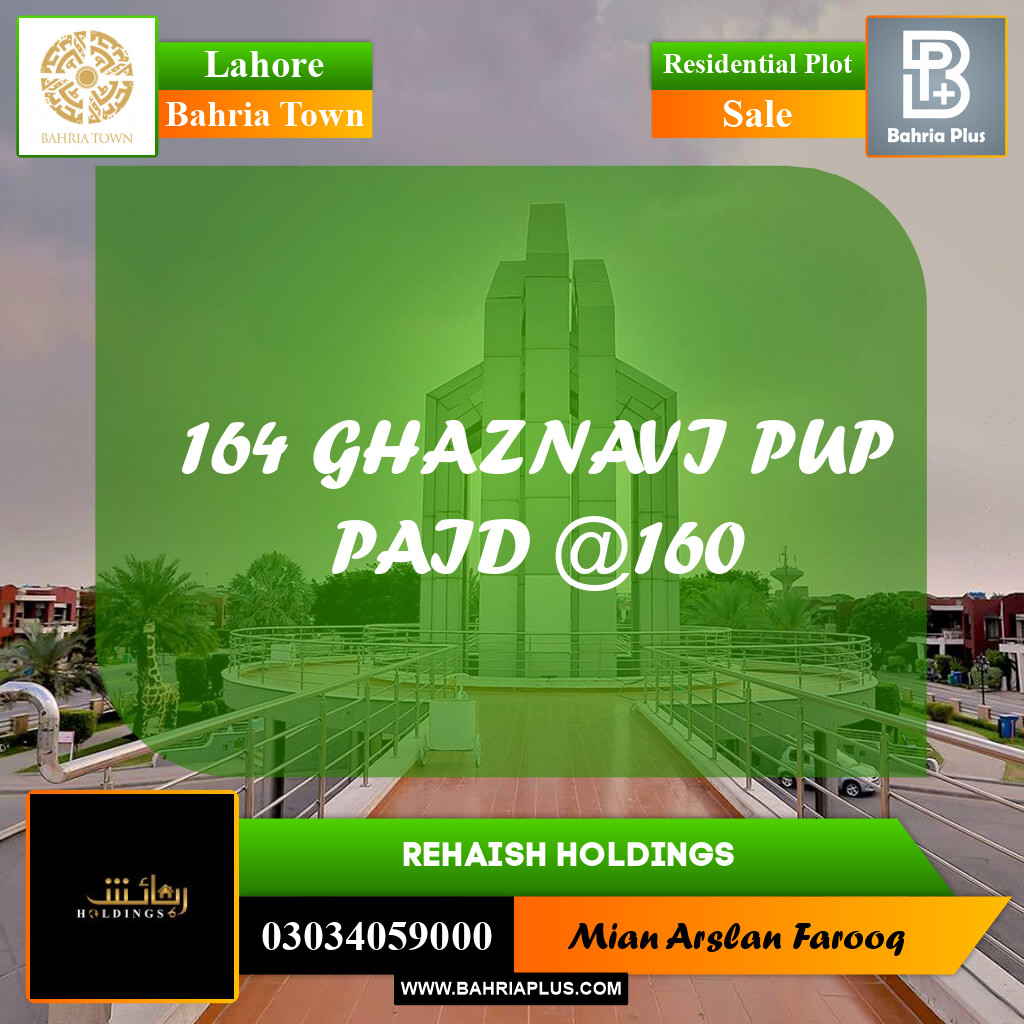 Residential Plot for Sale in Bahria Town, Lahore - (BP-282914)
