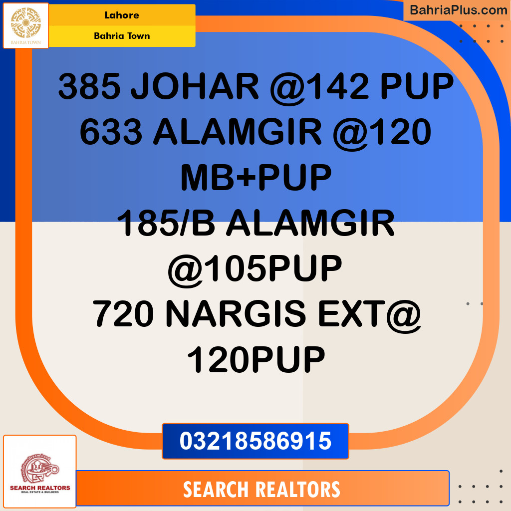 Residential Plot for Sale in Bahria Town, Lahore - (BP-282944)