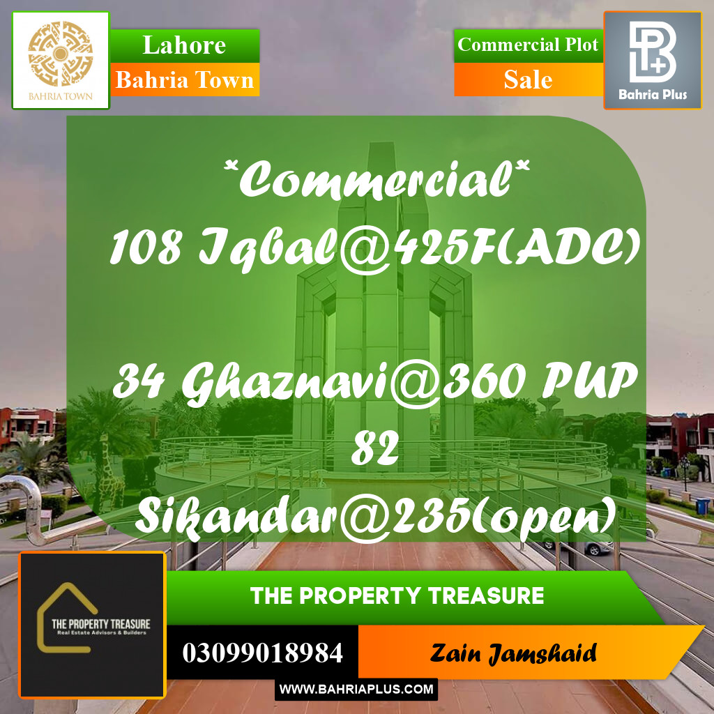 Commercial Plot for Sale in Bahria Town, Lahore - (BP-283013)
