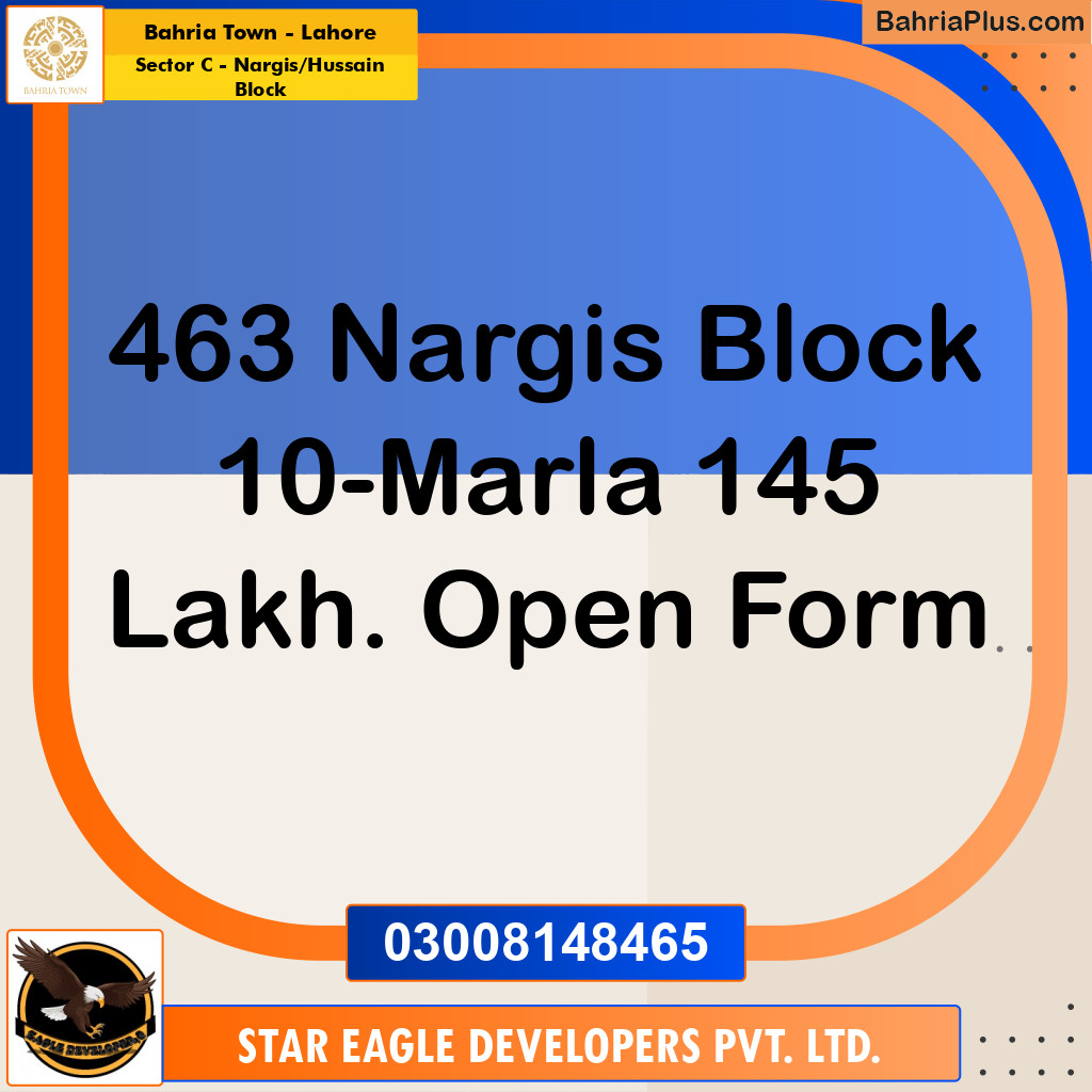10 Marla Residential Plot for Sale in Sector C - Nargis/Hussain Block -  Bahria Town, Lahore - (BP-283071)