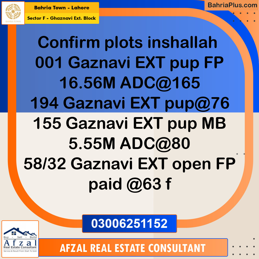 10 Marla Residential Plot for Sale in Sector F - Ghaznavi Ext. Block -  Bahria Town, Lahore - (BP-283152)