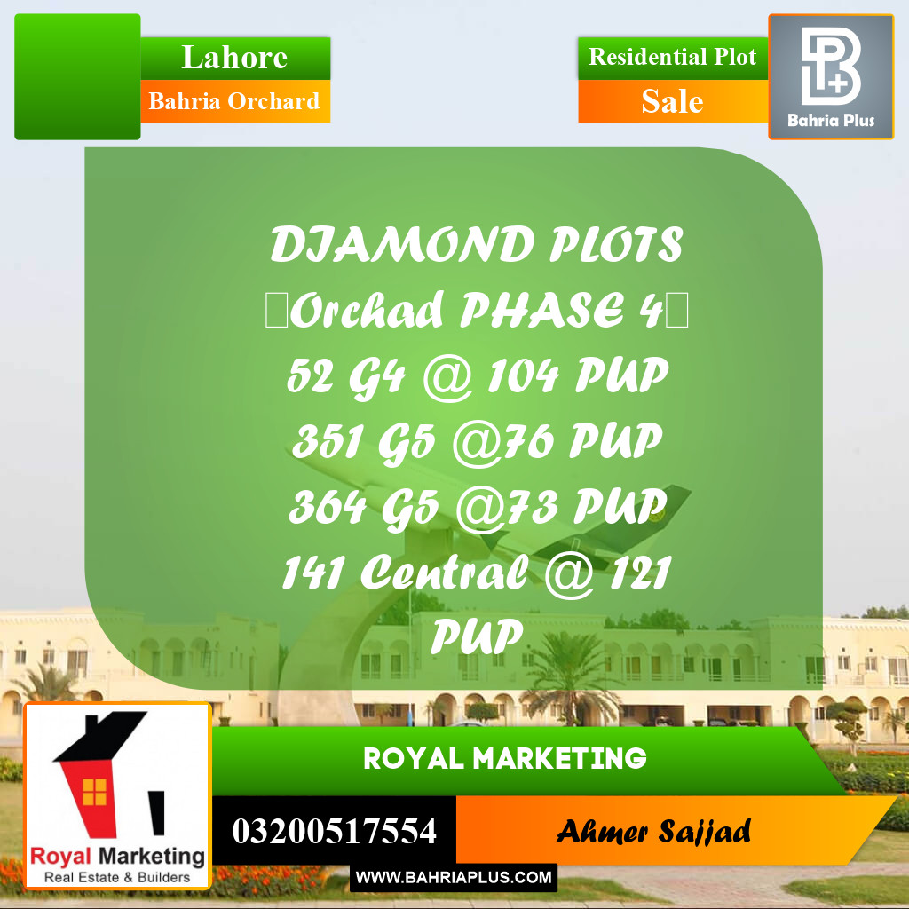 Residential Plot for Sale in Bahria Orchard, Lahore - (BP-283191)