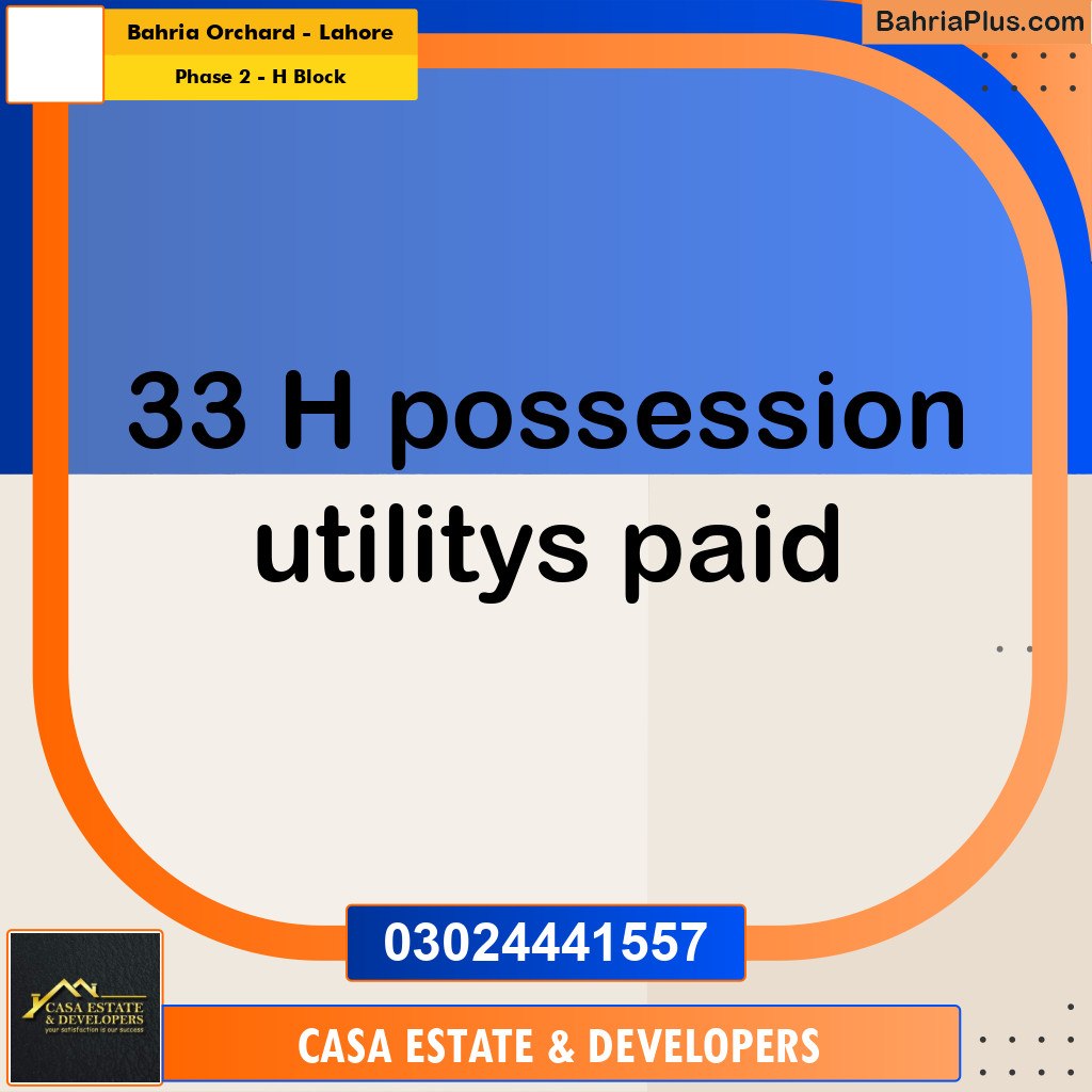 8 Marla Residential Plot for Sale in Phase 2 - H Block -  Bahria Orchard, Lahore - (BP-283235)