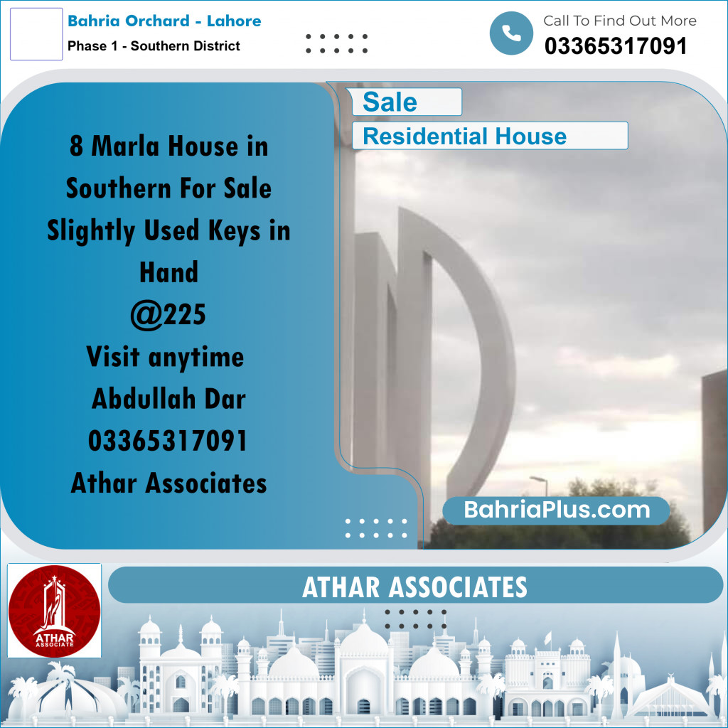 8 Marla Residential House for Sale in Phase 1 - Southern District -  Bahria Orchard, Lahore - (BP-283237)