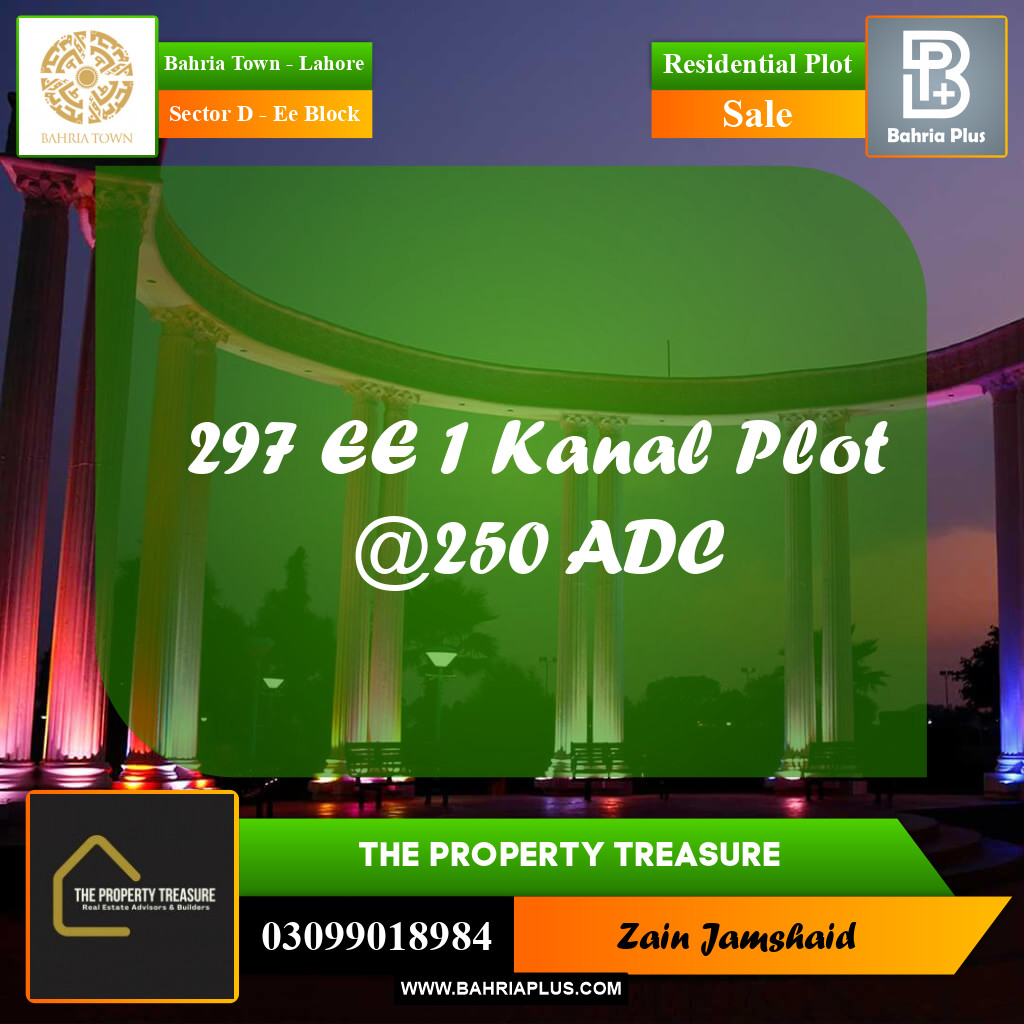 1 Kanal Residential Plot for Sale in Sector D - EE Block -  Bahria Town, Lahore - (BP-283244)