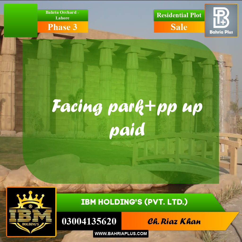 8 Marla Residential Plot for Sale in Phase 3 -  Bahria Orchard, Lahore - (BP-283262)