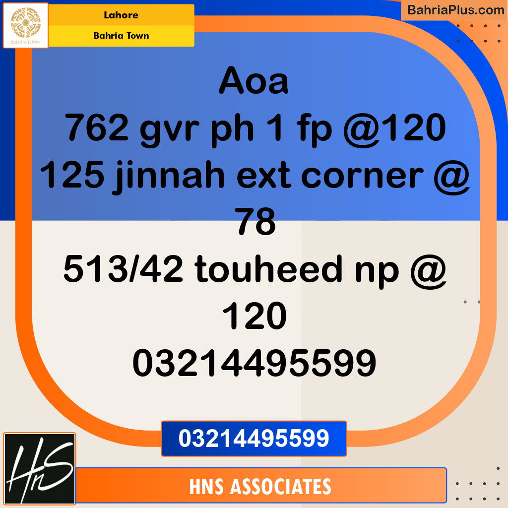 Residential Plot for Sale in Bahria Town, Lahore - (BP-283345)