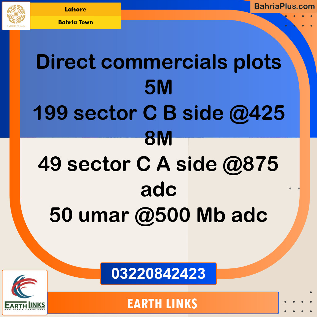 Commercial Plot for Sale in Bahria Town, Lahore - (BP-283346)