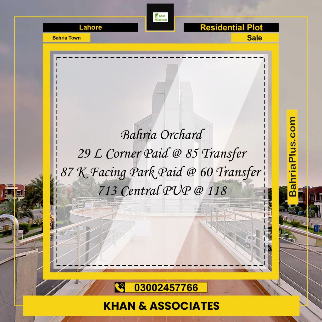 Residential Plot for Sale in Bahria Town, Lahore - (BP-283359)