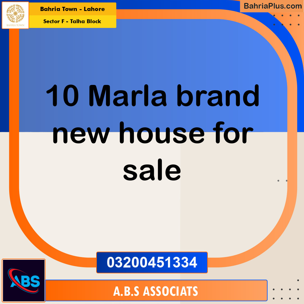 10 Marla Residential House for Sale in Sector F - Talha Block -  Bahria Town, Lahore - (BP-283430)