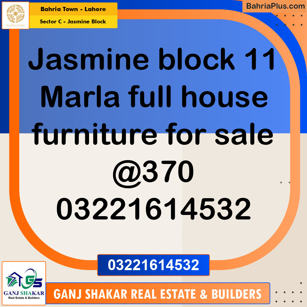 11 Marla Residential House for Sale in Sector C - Jasmine Block -  Bahria Town, Lahore - (BP-283432)