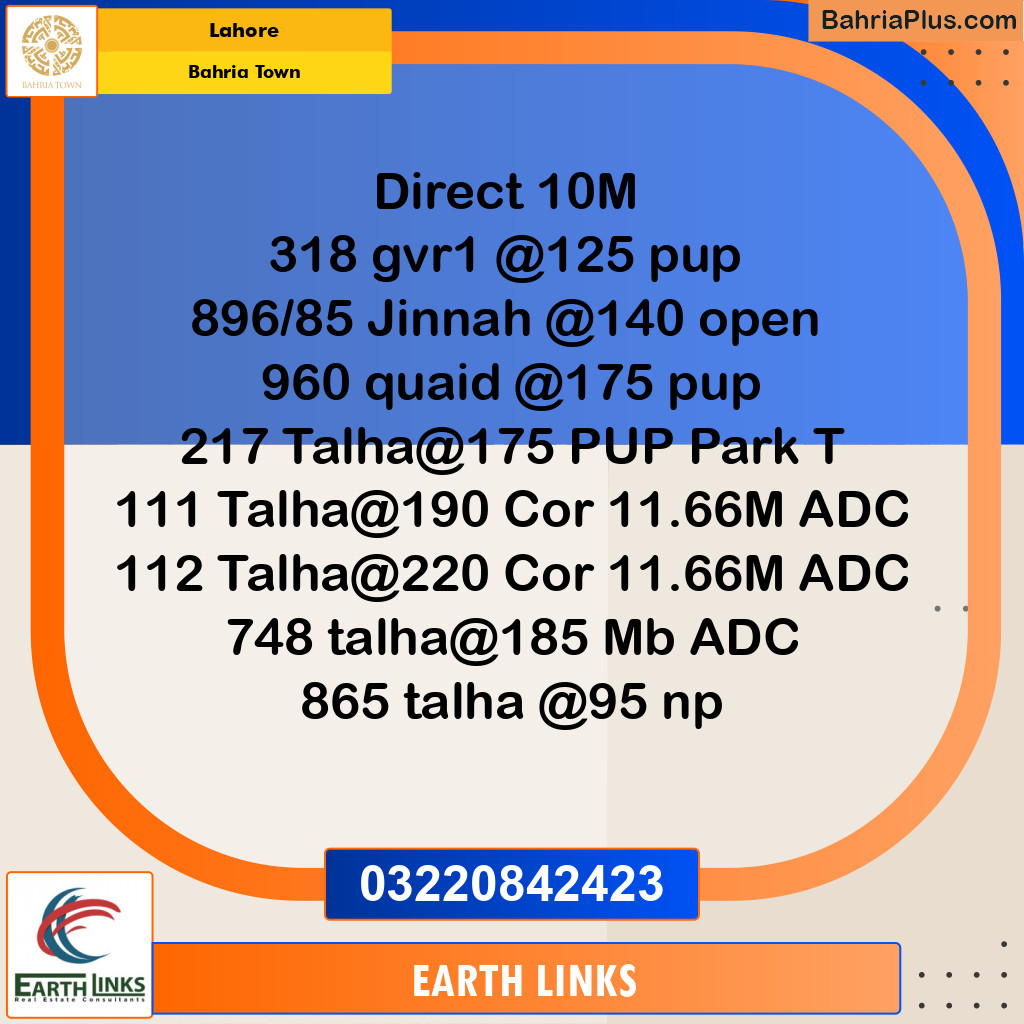 Residential Plot for Sale in Bahria Town, Lahore - (BP-283472)