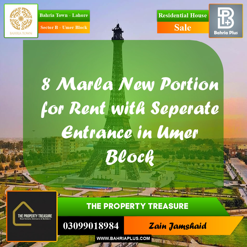 8 Marla Residential House for Sale in Sector B - Umer Block -  Bahria Town, Lahore - (BP-283654)