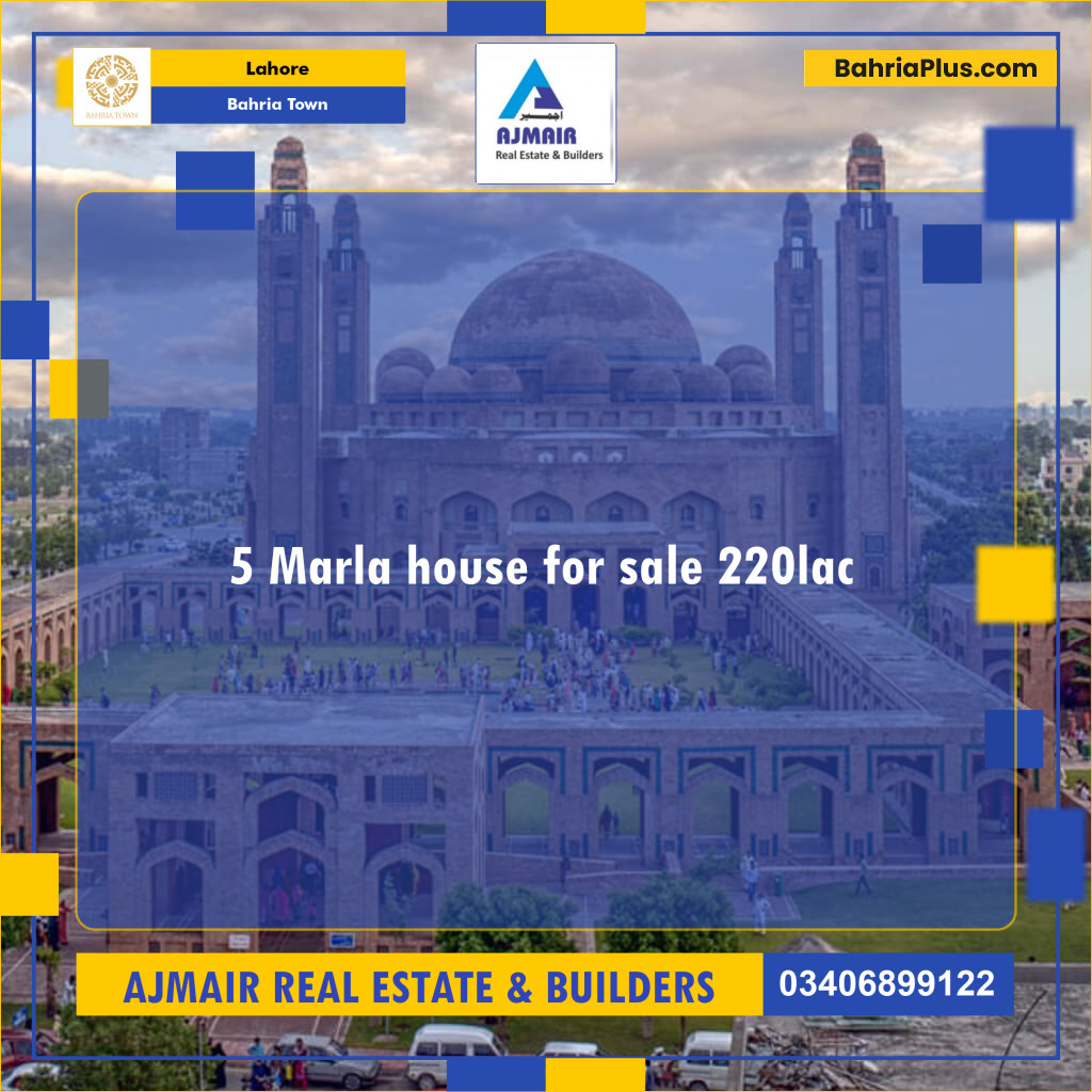 5 Marla Residential House for Sale in Bahria Town, Lahore - (BP-283810)