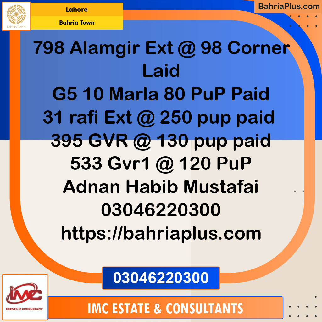 Residential Plot for Sale in Bahria Town, Lahore - (BP-283967)