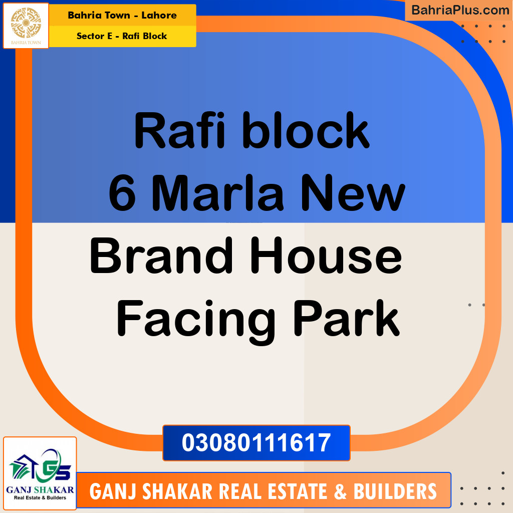 6 Marla Residential House for Sale in Sector E - Rafi Block -  Bahria Town, Lahore - (BP-284001)