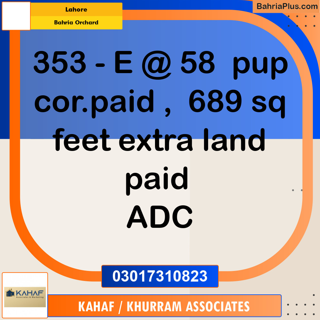 Residential Plot for Sale in Bahria Orchard, Lahore - (BP-284036)