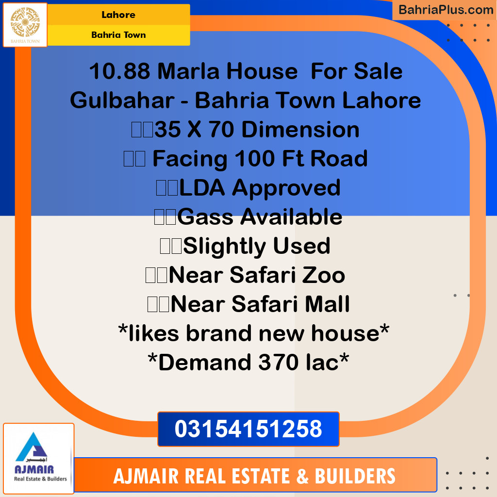 Residential House for Sale in Bahria Town, Lahore - (BP-284040)