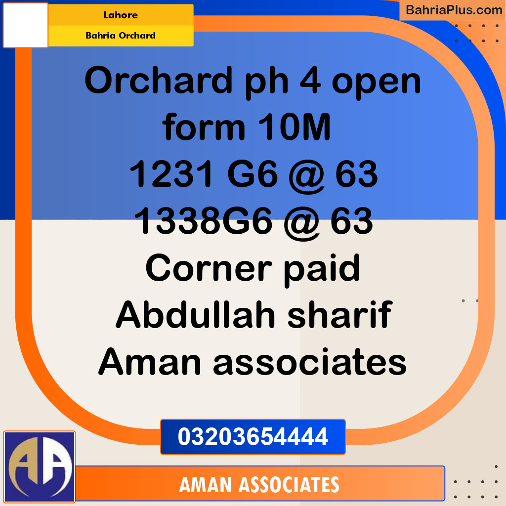 Residential Plot for Sale in Bahria Orchard, Lahore - (BP-284114)