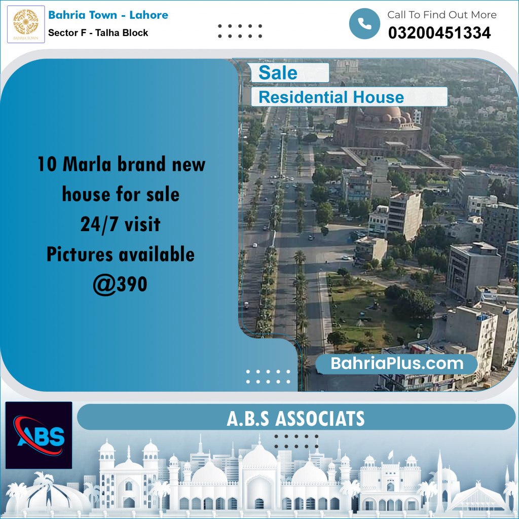 10 Marla Residential House for Sale in Sector F - Talha Block -  Bahria Town, Lahore - (BP-284133)