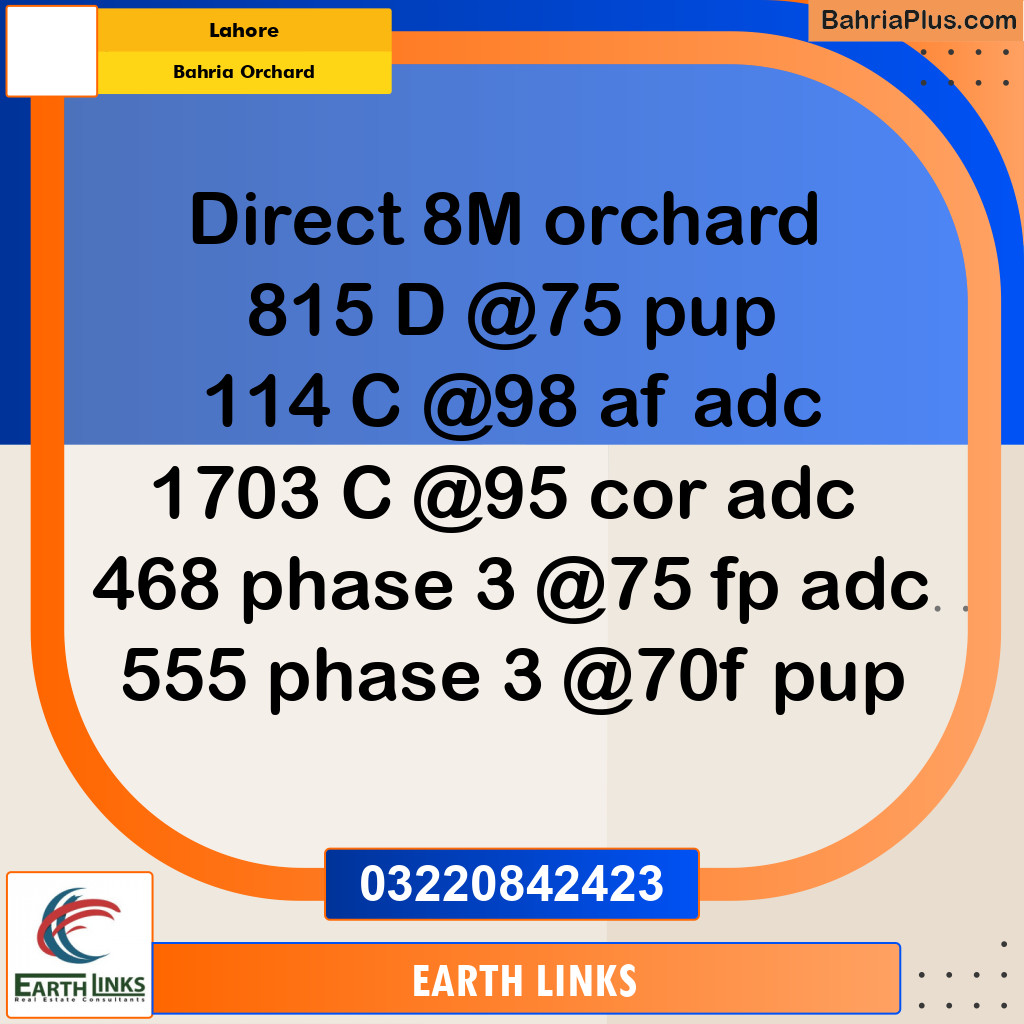Residential Plot for Sale in Bahria Orchard, Lahore - (BP-284158)