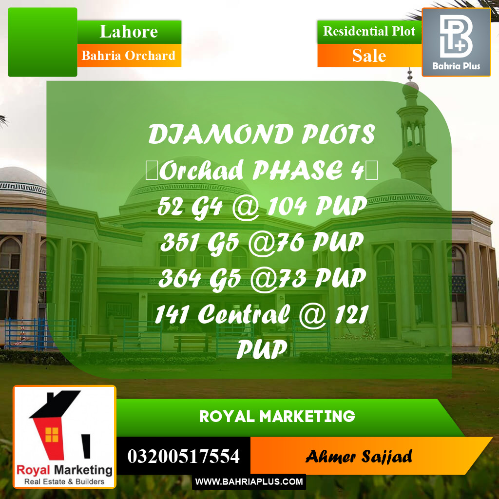 Residential Plot for Sale in Bahria Orchard, Lahore - (BP-284168)