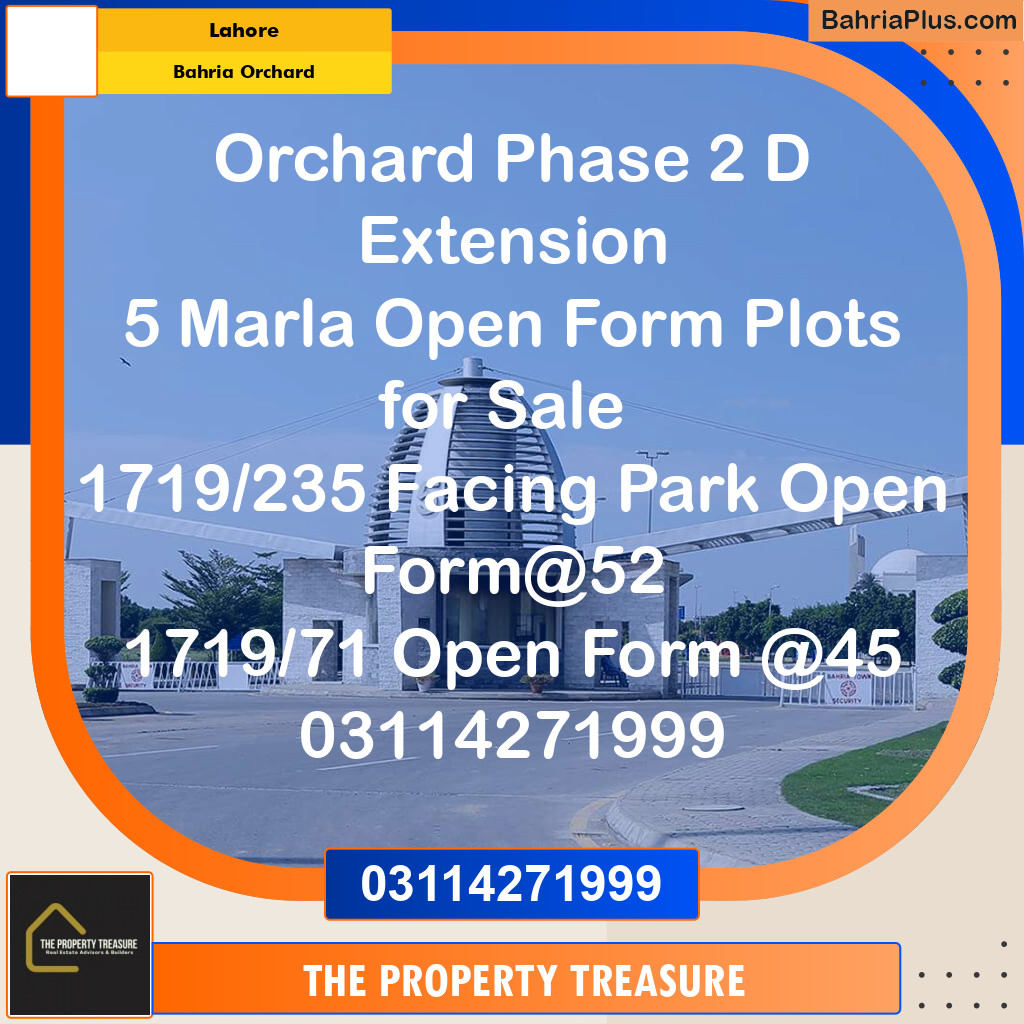 5 Marla Residential Plot for Sale in Bahria Orchard, Lahore - (BP-284256)