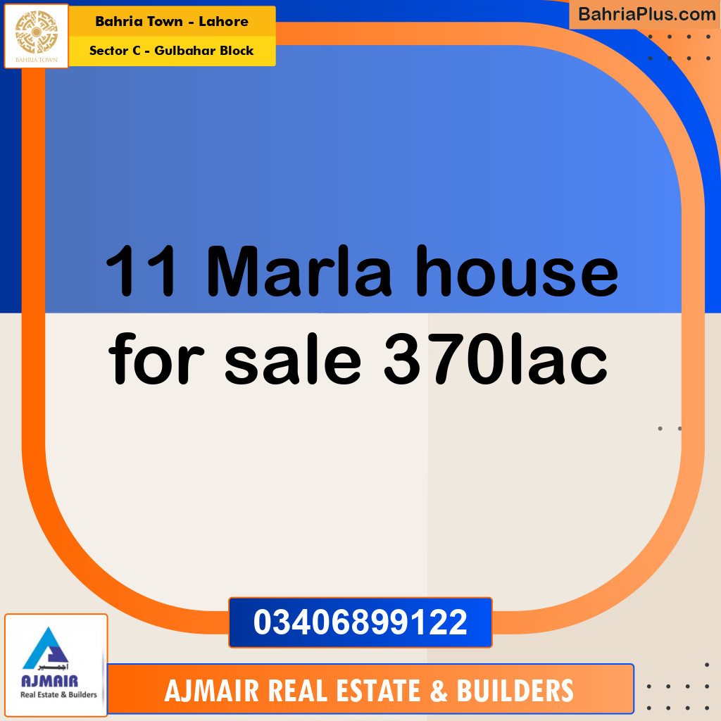 11 Marla Residential House for Sale in Sector C - Gulbahar Block -  Bahria Town, Lahore - (BP-284283)