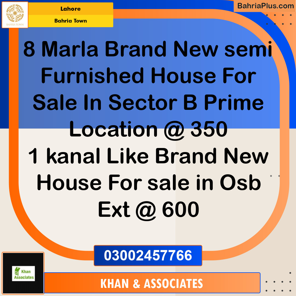 Residential House for Sale in Bahria Town, Lahore - (BP-284290)