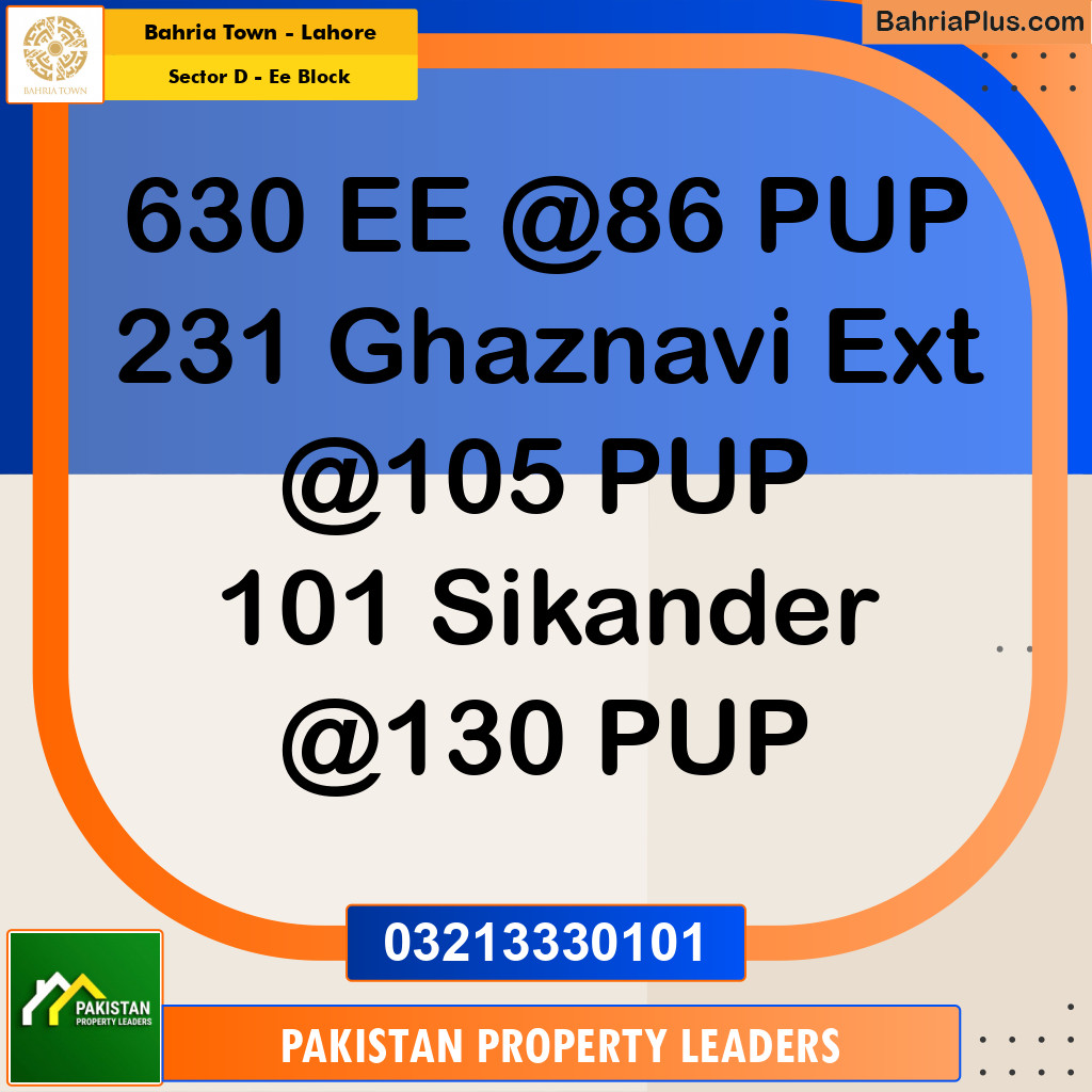 5 Marla Residential Plot for Sale in Sector D - EE Block -  Bahria Town, Lahore - (BP-284315)