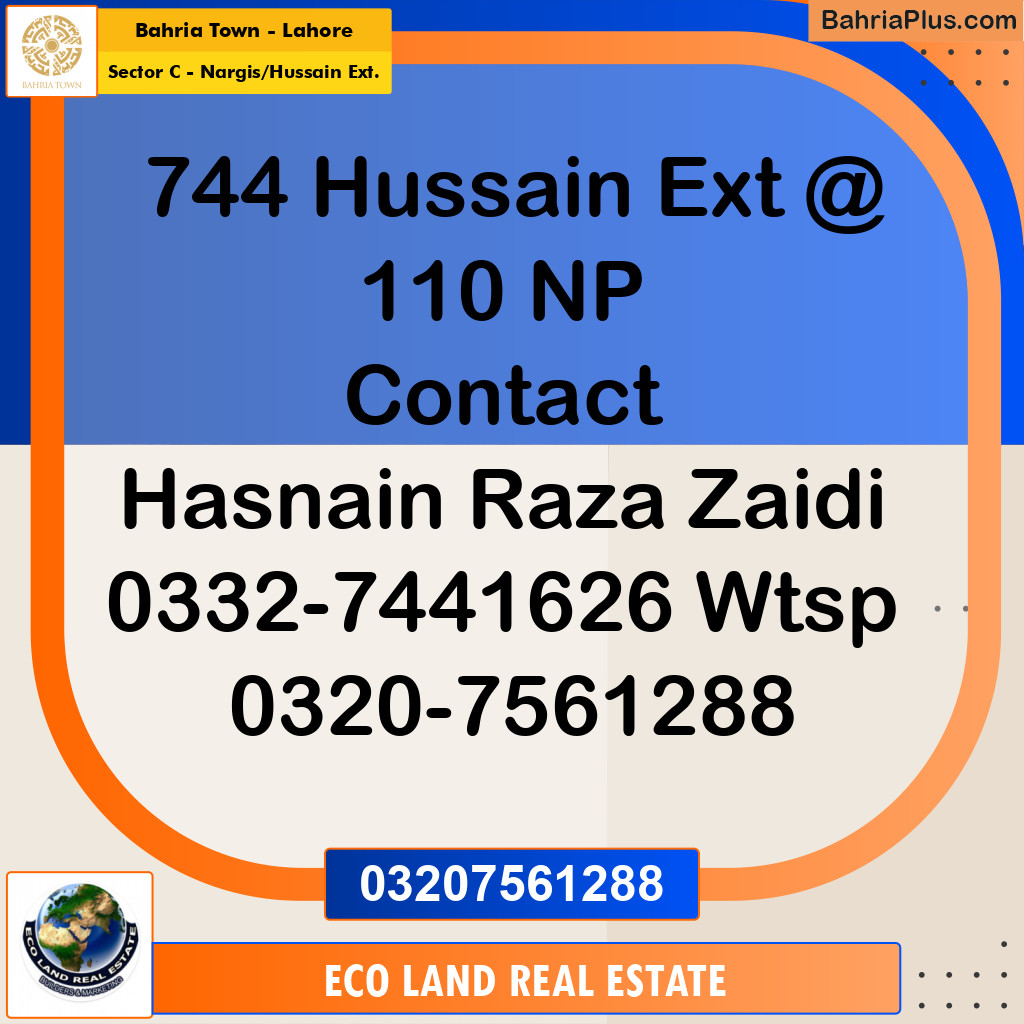 10 Marla Residential Plot for Sale in Sector C - Nargis/Hussain Ext. -  Bahria Town, Lahore - (BP-284320)