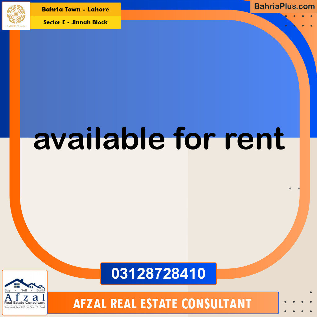 5 Marla Residential House for Rent in Sector E - Jinnah Block -  Bahria Town, Lahore - (BP-284378)